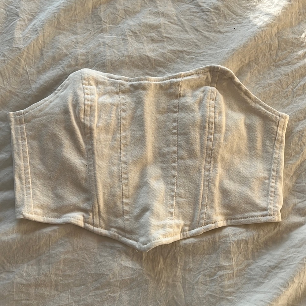 White denim crop top Adika